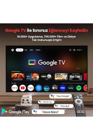 Vankyo Aurzen Boom Mini Android Google TV 4K Destekli Projeksiyon Cihazı