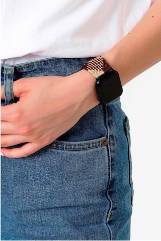 Hippi Matchless Siyah Örgü Apple Uyumlu Watch Kordonu 42-44-45-49 Mm