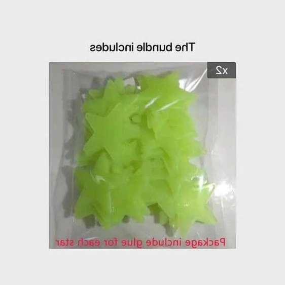 Trendooze Yıldızlı Sarı Oda Dekoru 200 Adet Pastel Parlayan Çıkartmalar Sarı Sarı