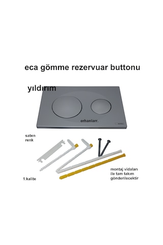 Eca Serel Gömme Rezervuar Düğmesi Butonu Tam Set Yuvarlak Model