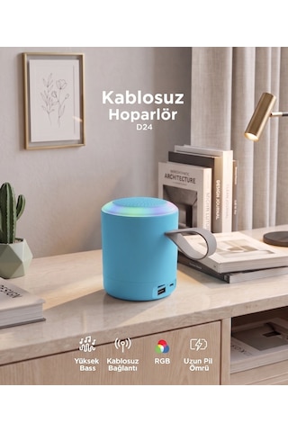Bluetooth Hoparlör Sd Usb Destekli Taşınabilir Speaker D24