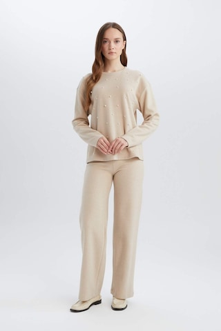 DeFacto Triko Pantolon Wide Leg Geniş Bol Paça Selanik Kumaş Basic Düz D0361AX24AUBG122