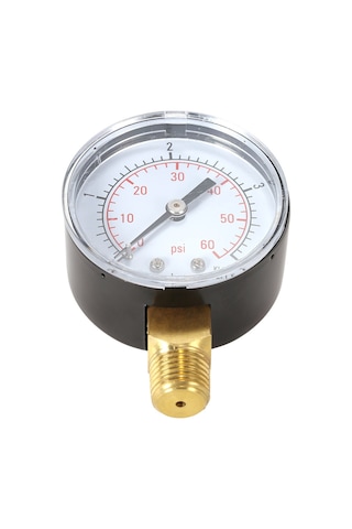 Yaleker Kompakt Çift Skaleli Hidrolik Basınç Ölçer, 0-60 Psı/0-4 Bar, 50mm Çap, 1/4" Npt Bağlantı