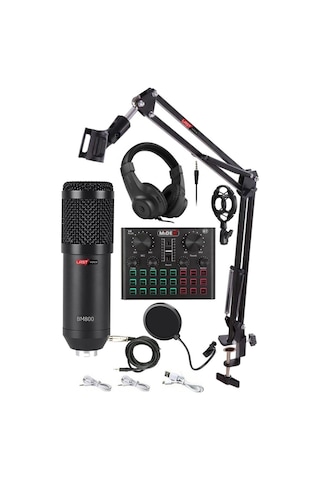 Lastvoice BM800 Live Head Set Efektli Ses Kartı Mikrofon Kulaklık