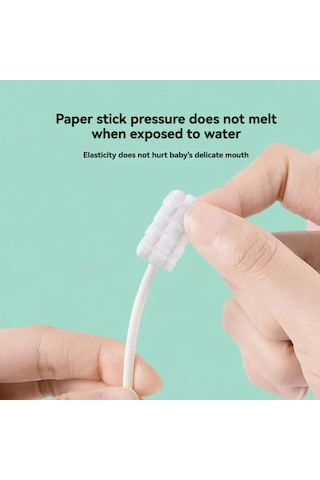 Vkemall 0-3 Yaş Bebek Ağız Temizleyici: Yumuşak Pamuk İpucu, Tükürük Tahtası Ve Süt Lekeleri Temizliği, Tek Kullandım Paketli, Güvenli Pp Sap