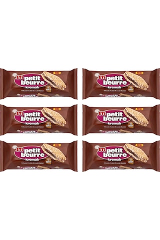 Eti Kakaolu Fındık Kremalı Petibör Bisküvi 6 x 270 G