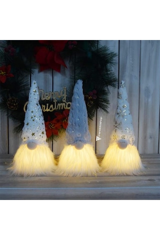 Noel Dekorasyon Gnome, Led'li 25 Cm Yüksek, Noel Baba Noel Baba T
