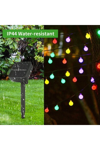 Güneş Enerjili Led Işık Dizileri 8m/26.2ft 60led'li Küre Peri Işıkları 8 Aydınlatma Modu İle Süsleme Topu Işık Lambası Ip44 Su Geçirmez Dış Mekan Bahçe Arka Bahçe Noel Tatili İçin Asma Işıklar Çok Renkli