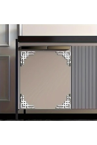 Düz Köşe Pleksi Ayna 4 Adet - Silver Silver Gümüş