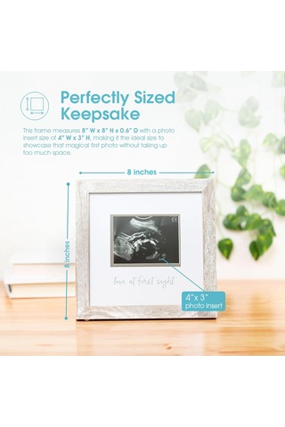 Lexroo Love At First Sight Rustic Sonogram Photo Frame, Baby Keepsake Picture Frame