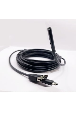 Endoskop Yılan Video Kamera Led'li 10 Metre 7 Mm Sert Kablo