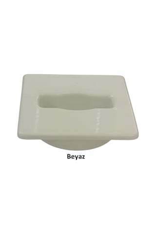 Adilon Masaüstü Kablo Kanalı Deliği Kapağı, Kare, Beyaz 6 Cm