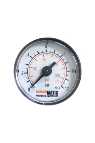1/8'' - Ø40MM 0-12 BAR ARKADAN ÇIKIŞLI MANOMETRE