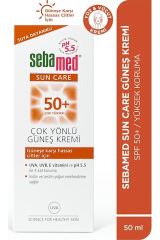 Sebamed Sun Care Üçlü Yüksek Koruma Güneş Kremi SPF50+ 2 x 50 ML + Plaj Çantası