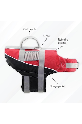 Comfy Köpek Can Yeleği 40-80 KG XL Kırmızı Kırmızı - Siyah
