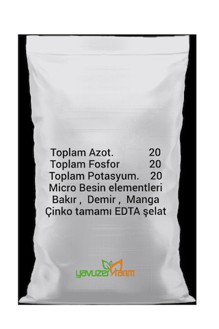 20 20 20 Te Npk + Micro Besin Yaprak Ve Damlama Gübresi 2,5 Kg