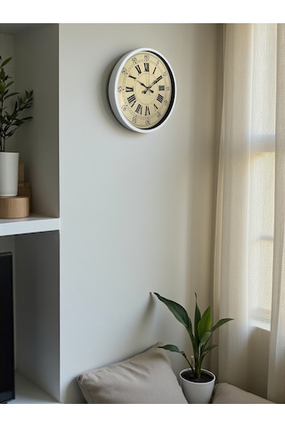 Zentime 36 Cm Beyaz Dekoratif Duvar Saati çok Renkli