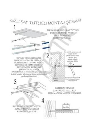 Beyaz Duvar Rafı Mdflam Parça Raf Uçan Raf 50 X 20