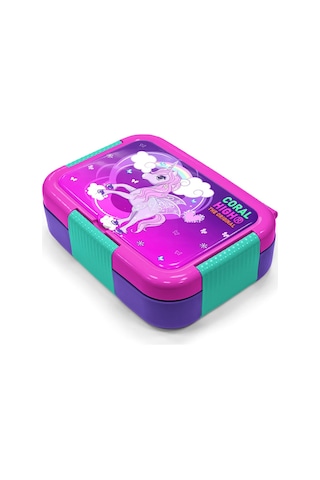 Coral High Kids Mor Pembe Unicorn Desenli Paslanmaz Çelik Beslenme Kabı 39230 Pembe