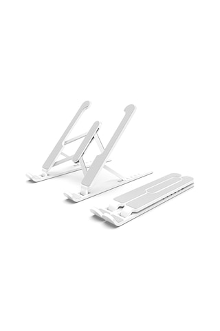 Teltree 17 İnç Altı Dizüstü Ve Tabletler İçin Ergonomik Soğutucu, 7 Seviye Yükseklik Ayarlı, Taşınabilir Katlanabilir Abs+alüminyum Stand Beyaz