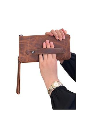 Mft Leather Hakiki Deri Unisex El Çantası Viento 2225 Crazy Taba