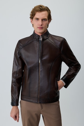 Morven Erkek Kahve New York Kısa Deri Mont 27ks024002400 Kahve