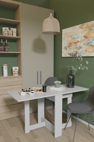 Roma Pratik Katlanır Masa Mutfak Masası Yemek Masası beyaz