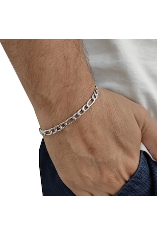 Chavin 6 mm Figaro Gri Çelik Erkek Bileklik et85by-6