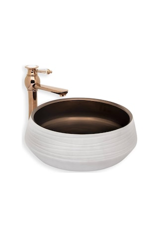 Lena - Tezgah Üstü Porselen Lavabo - E-7014b- Beyaz