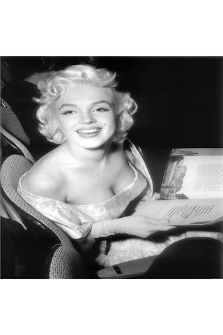 Siyah Beyaz Marilyn Monroe Fotoğrafları Doğal Taş Bardak Altlığı 4'lü Set - Natural Stone Coasters-174207 Beyaz - Siyah