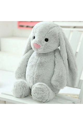 Uyku Arkadaşım Uzun Kulak Bunny Peluş Tavşan 65 Cm Gri