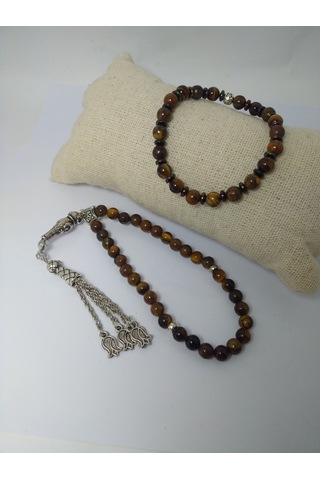 Kaplangözü Taşı Tespih ve Bileklik Takım/ Doğaltaş Tespih-Bilekli N11.5986