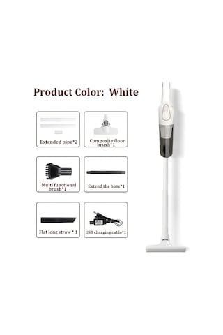 Fochsia White Üçü Bir Arada Kablosuz Elektrikli Süpürge Yüksek Verimli Filtre Saç Dolaşmaz Güçlü Emiş Ev Araç Halı