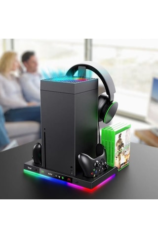 Xbox Series X Uyumlu Şarjlı Fanlı Rgb Li Dikey Stand İpega Pg-xbx024s
