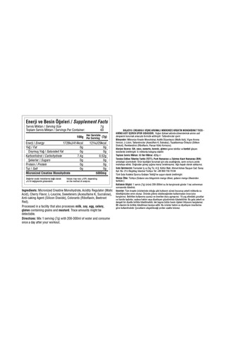Bigjoy Creabig %100 Mikronize Kreatin Monohidrat Vişne Aromalı 420g 60 Servis Aromasız