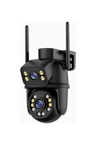 6mp Çift Lensli Wifi Ptz Dome Kamera 360 Renkli Gece Görüş Ip66 Su Geçirmez Güvenlik Kamera
