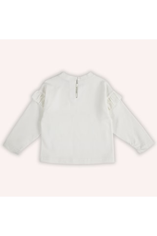 Panço Kız Çocuk Nakışlı T-shirt Ekru 2421gb05015-4815 001