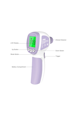 Hangfox Dual Modlu Enstrüman: Düşük Ve Yüksek Hassasiyetli Isı Ölçer, Dokunmadan Kızgınlık Alarmı, 32 Veri Depolama, Lcd Arka Işık, Pil Yok
