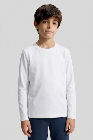 Standart Fit Basic O Yaka 2li Paket Beyaz Unisex Çocuk T-shirt Beyaz