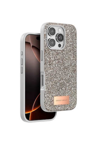 Nettech Apple Uyumlu iPhone 16 Pro Simli Arka Koruma Kılıf Gümüş