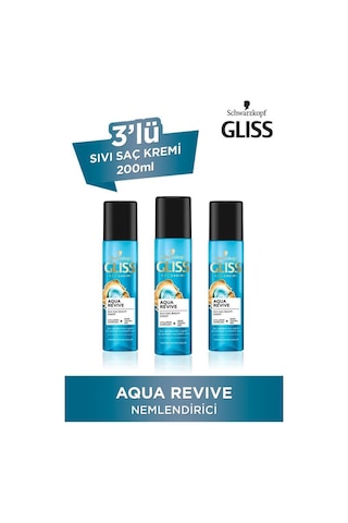 Gliss Aqua Revive Nemlendirici Sıvı Saç Kremi 3 x 200 ML