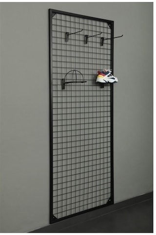 Rafburada Sık Telli Tel Raf - Tel Pano Stand, Duvar Askılığı 120x120 cm