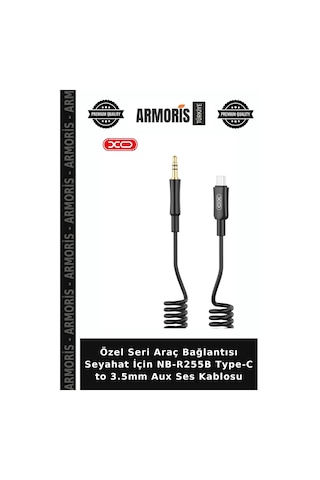 Özel Seri Araç Bağlantısı Seyahat İçin Nb-r255b Type-c To 3.5mm Aux Ses Kablosu
