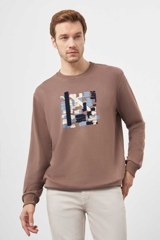 Morven Erkek Kahve Trend Bisiklet Yaka Sweat-shirt 25ks063007400 Kahve Kahve Kahverengi