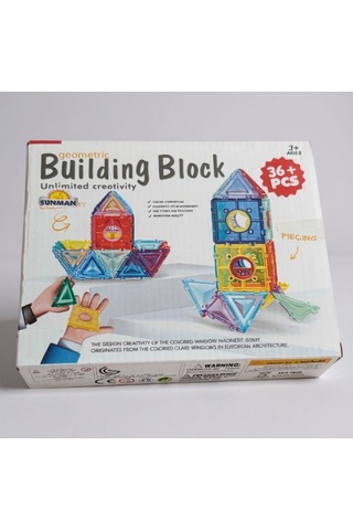Sunman Geometric Building Block Manyetik İnşaat Seti 36 Parça