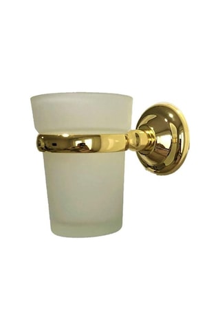 Lider Dicle Gold Banyo Aksesuarı.Sarı Altın Renk Diş Fırçalık Çok Renkli