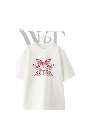Thewert Kokushibo Upper Rank Tasarım Baskılı Ünisex Beyaz Oversize T-shirt