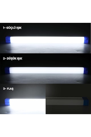 Powermaster T530 32cm 40w Çubuk Portatif Led Işıldak Şarjlı Tüp Lamba 1200mah Beyaz