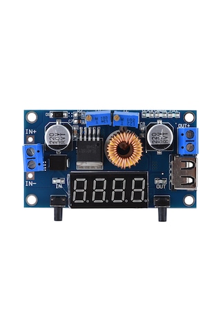 Lemestar Kristal Kasa İle 5a Sabit Gerilim Akım Düşürme Modülü, Voltaj-akım-güç Gösterici, Usb Arayüzü, 75w, Aşırı Akım Korumalı