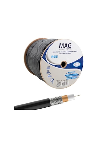 Mag Rg6-u6 Cu-cu Bakır Yeşil Anten Kablo 300 Mt